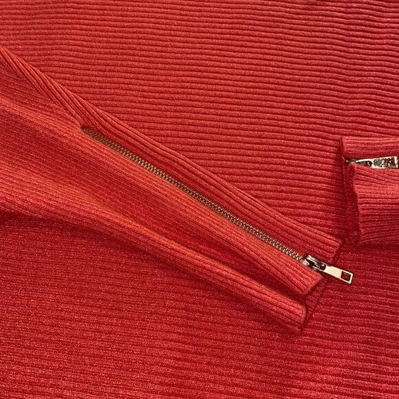 Carmen Marc Valvo Sweater Dolman Sleeve coral Orange Bright Comfy Medium - Picture 2 of 5